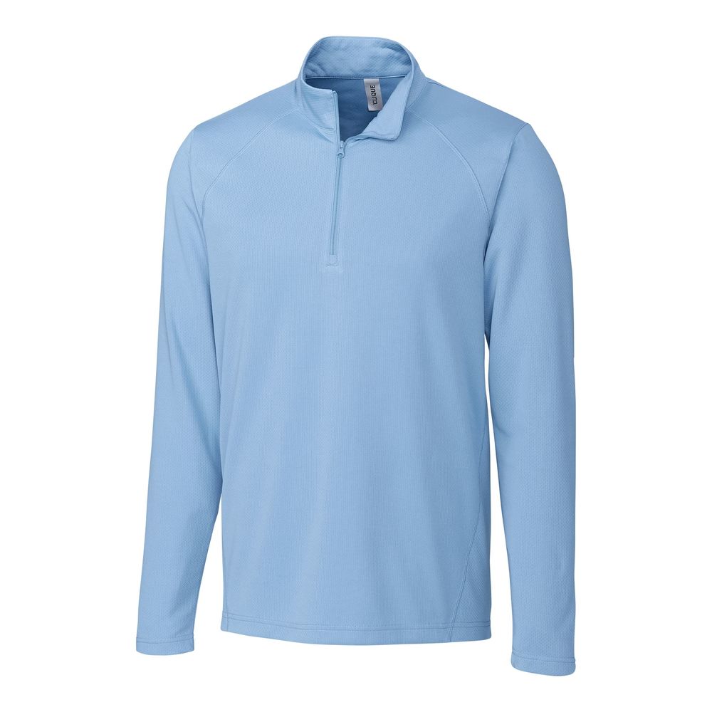 NWT Clique Ice Light Blue Pique Mens Half Zip Tech Pullover